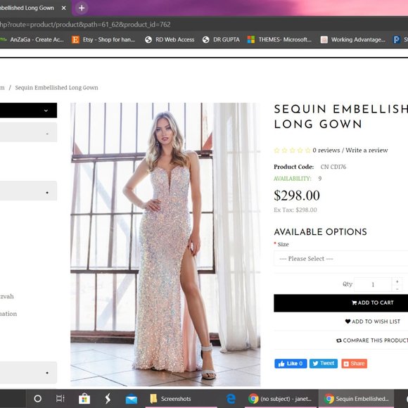 SEQUIN EMBELLISHED LONG GOWN - Picture 1 of 7